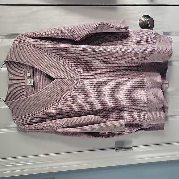 Simons Sweaters - 3/25$ Twik(simons) sweater heated pink and grey  size large 3/4 sleeves